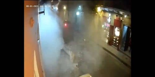 Video del momento exacto en que balcón de desploma en centro histórico de Cartagena