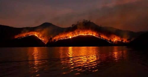 Amplio despliegue de medios para sofocar un incendio forestal en Benidorm