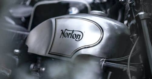 Grayscale Photo of a Norton Motorbike 