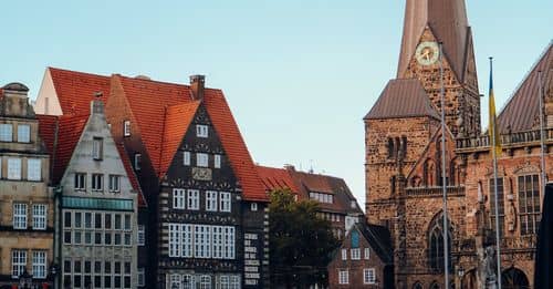 Photo of a Square with the Church of Our Lady in Bremen, Germany