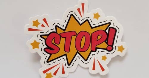 Red and Yellow Stop! Sticker