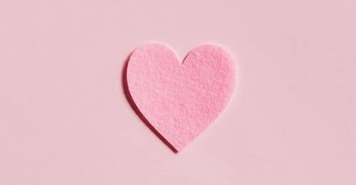 Paper Heart on Light Pink Background