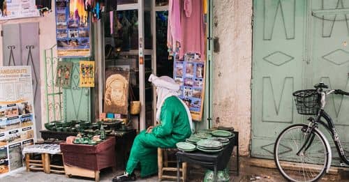 Faceless seller on local street market