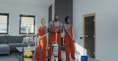 Cleaners in Orange Uniform