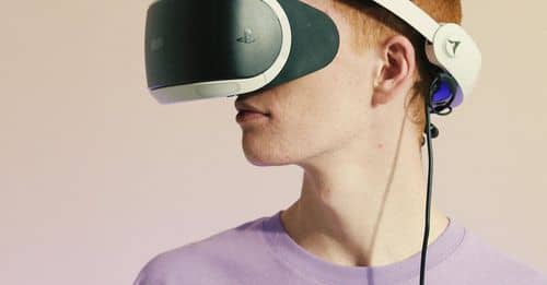 Side View of a Person Playing PlayStation Vr