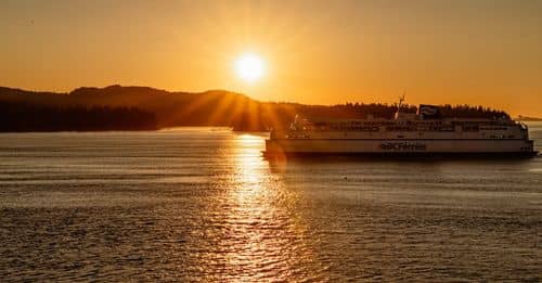 White Ship on Sea during Sunset