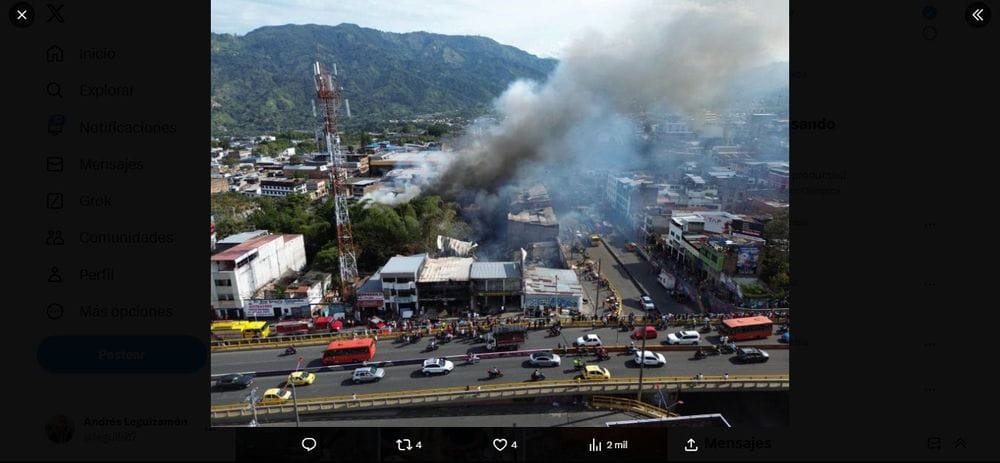 Videos del grave incendio en la carrera Quinta de Ibagué hoy