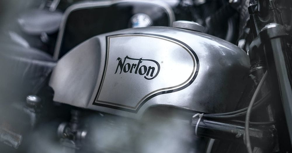 Grayscale Photo of a Norton Motorbike 