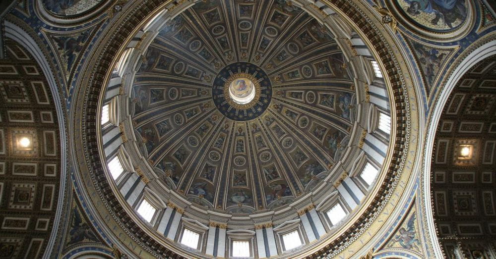 Domed Building Ceiling With Paintings Architectural Photography