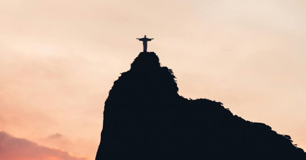 Black and White Silhouette of Christ the Redeemer