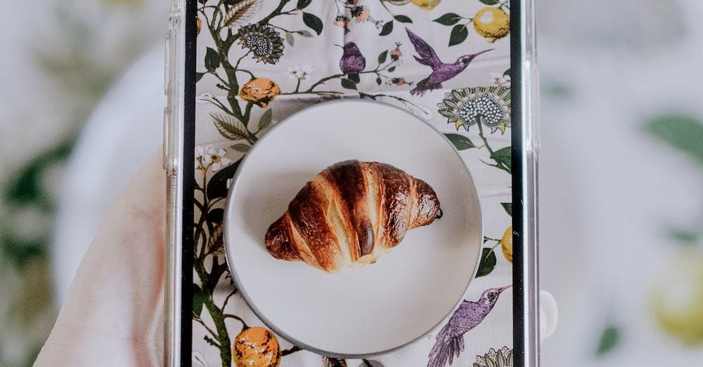 Free stock photo of croissant, iphone, pastry