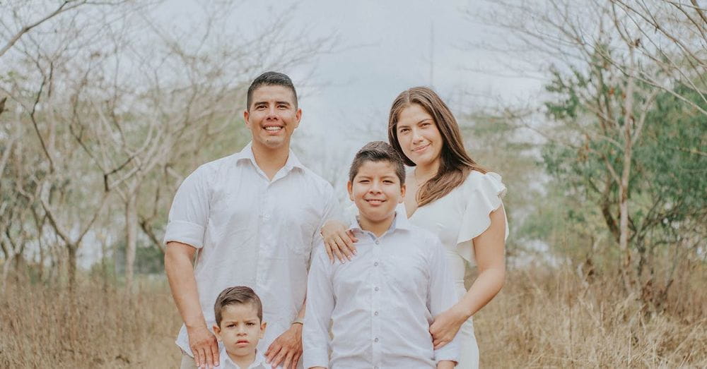 Happy Family Portrait in Countryside