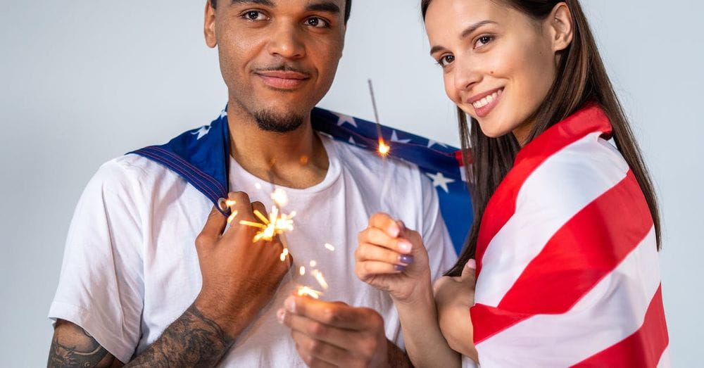 Couple Celebrating the 4th of July