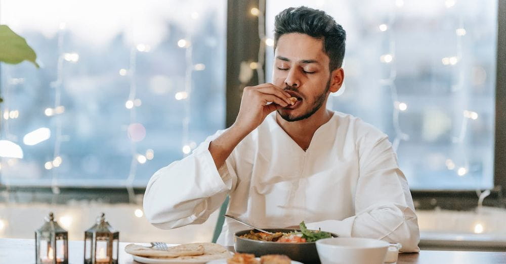 Man Having Dinner