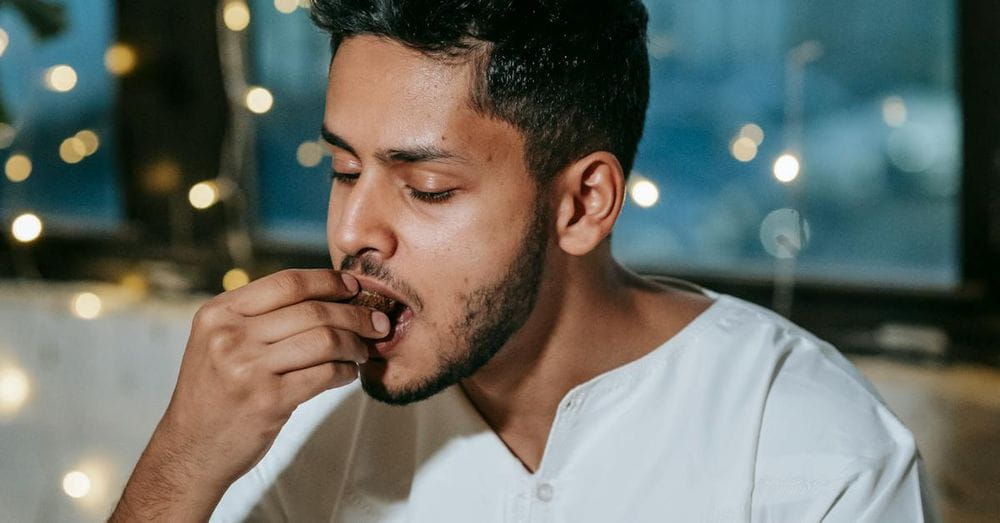 Man Eating Dinner