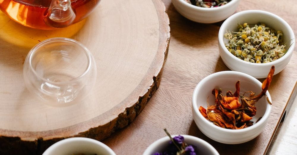 Assorted Herbs on Bowls