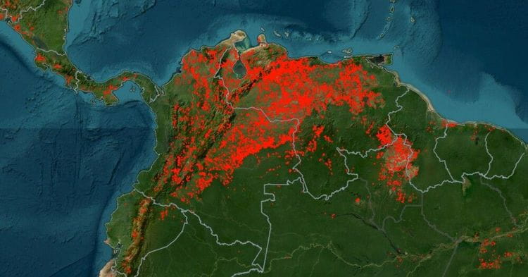 Mapa de la Nasa muestra puntos de calor en Colombia: Así puede entenderlo